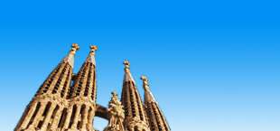 Uitzicht op de Sagrada Familia in Barcelona