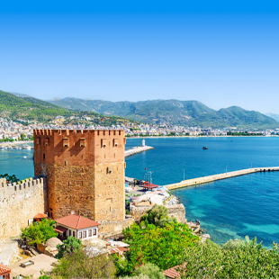 De Rode toren in Alanya