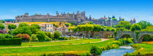Aanzicht op Carcasonne in Languedoc