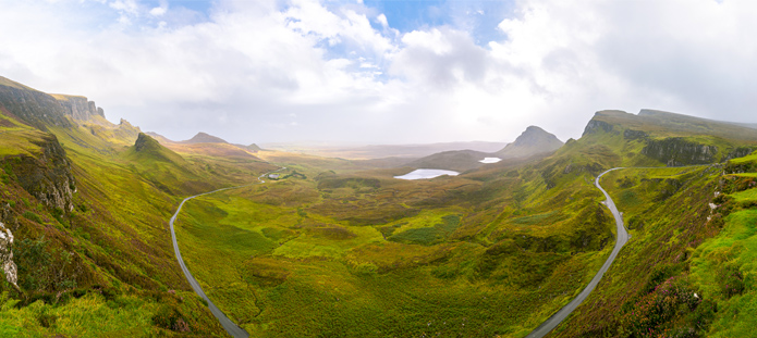 Prachtig uitzicht van filmlocatie Breaveheart