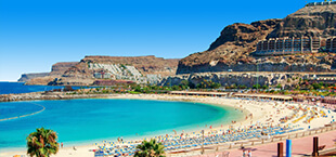 Uitzicht op een strand in Gran Canaria