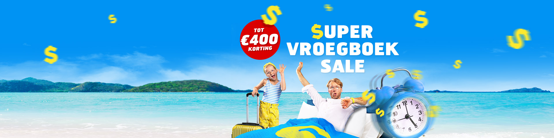 De beste Super Vroegboek Deals boek je bij Prijsvrij!