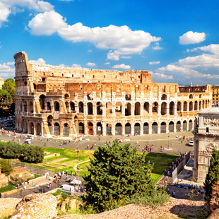 Uitzicht op het Colloseum in Rome