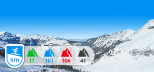 Skigebied Le Grand Massif met besneeuwde bergen